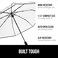 GORILLA GRIP Compact Travel Size Umbrella for Rain Sleek Design Fits Backpack Purse and Carry On Lightweight Under 1lb One Click Open and Close Wind Resistant Durable Waterproof Quick Dry Clear