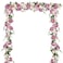 DearHouse 2Pack Artificial Peony Flower Garland 6ftStrand Silk Peony Garland with Pink Flowers for Wedding Party Table DecorationDeep Ruby