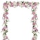 DearHouse 2Pack Artificial Peony Flower Garland 6ftStrand Silk Peony Garland with Pink Flowers for Wedding Party Table DecorationDeep Ruby