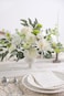 RUIDKUN White Artificial Flower Box Set Silk Fake Flowers for DIY Centerpieces Cake Decorations Wedding Bouquets Boutonnieres Home Decor White Green