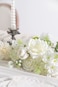 RUIDKUN White Artificial Flower Box Set Silk Fake Flowers for DIY Centerpieces Cake Decorations Wedding Bouquets Boutonnieres Home Decor White Green