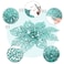 WILLBOND 36 Pieces Christmas Poinsettia Flowers Artificial Ornaments Glitter Christmas Decorations Tree Wedding New YearBlueGreen