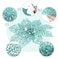 WILLBOND 36 Pieces Christmas Poinsettia Flowers Artificial Ornaments Glitter Christmas Decorations Tree Wedding New YearBlueGreen
