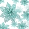 WILLBOND 36 Pieces Christmas Poinsettia Flowers Artificial Ornaments Glitter Christmas Decorations Tree Wedding New YearBlueGreen