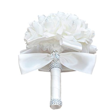 Eldwviz Wedding Bouquets for Bride Wedding Bouquet BridesmaidBridesmaid Holding Flowers for Wedding Decoration WhiteWhite