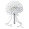 Antrader 75inches White Rhinestone Ribbon Bridal Wedding Bouquet 1Pcs Handmade Artificial Silk Holding Flowers for Wedding