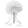 Antrader 75inches White Rhinestone Ribbon Bridal Wedding Bouquet 1Pcs Handmade Artificial Silk Holding Flowers for Wedding