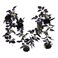 BFYDOAA 180cm Artificial Black Rose Vine Halloween Hanging Rose Flower Garland with Berries for Table CenterpieceFireplace Door Frame Backdrop Decor
