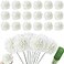 HinyoCo 30 Pcs Artificial Chrysanthemums Heads Ball FlowersSilk Chrysanthemum Ball Bouquet White Bouquets Hydrangea for Home Office Coffee House Parties and WeddingMilk White