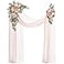 Ling's moment Lings moment Pink Artificial Wedding Arch Flowers Kit Pack of 4 2pcs Hanging Flower Arrangement 2pcs Chiffon Drapes Ceremony Reception Spring Silk Rose Arbor Backdrop Floral Garden Outdo