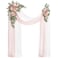 Ling's moment Lings moment Pink Artificial Wedding Arch Flowers Kit Pack of 4 2pcs Hanging Flower Arrangement 2pcs Chiffon Drapes Ceremony Reception Spring Silk Rose Arbor Backdrop Floral Garden Outdo
