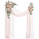 Ling's moment Lings moment Pink Artificial Wedding Arch Flowers Kit Pack of 4 2pcs Hanging Flower Arrangement 2pcs Chiffon Drapes Ceremony Reception Spring Silk Rose Arbor Backdrop Floral Garden Outdo