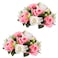 Inweder Flower Centerpieces for Wedding Tables Wedding Table Decorations Pink White Flower Balls Centerpieces for Engagement Cerebration Party Center Pieces 2 Packs