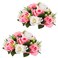 Inweder Flower Centerpieces for Wedding Tables Wedding Table Decorations Pink White Flower Balls Centerpieces for Engagement Cerebration Party Center Pieces 2 Packs