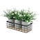 Yahallow 3 Potted Artificial Plants Flowers for Home Decor Indoor Centerpiece Table Decorations for Dining Room and Coffee Table White