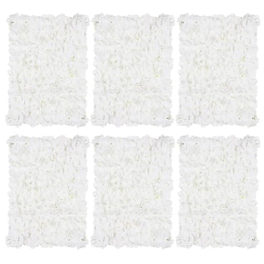 BLOSMON Flower Wall Panel Backdrop 6 Pcs 24 x 16 Inch White Artificial Hydrangea Floral Backdrop for Wedding Party Baby Bridal Shower Decor Hanging Fake Silk Flower Backdrop Decoration
