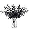 Laelfe Black Eucalyptus Stems Leaves Branches Fake Flower Arrangement Farmhouse Home Bathroom Decor 6Pcs Black