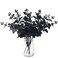 Laelfe Black Eucalyptus Stems Leaves Branches Fake Flower Arrangement Farmhouse Home Bathroom Decor 6Pcs Black