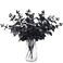 Laelfe Black Eucalyptus Stems Leaves Branches Fake Flower Arrangement Farmhouse Home Bathroom Decor 6Pcs Black