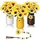 Karenhi 13 Pcs Spring Summer Mason Jar Table Decor Sunflower Centerpieces for Spring Tiered Tray Table Office Home Kitchen Indoor DecorBright Sunflower