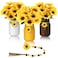 Karenhi 13 Pcs Spring Summer Mason Jar Table Decor Sunflower Centerpieces for Spring Tiered Tray Table Office Home Kitchen Indoor DecorBright Sunflower