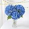 ZYTUYO 3 PCS Dark Blue Hydrangea Real Touch Artificial Flowers 21 Latex Large Hydrangea with Long Stems for Wedding Table Centerpieces Indoor Kitchen Spring Home Decor Outdoor Porch