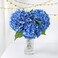 ZYTUYO 3 PCS Dark Blue Hydrangea Real Touch Artificial Flowers 21 Latex Large Hydrangea with Long Stems for Wedding Table Centerpieces Indoor Kitchen Spring Home Decor Outdoor Porch