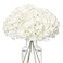FLORRALIA Fake White Hydrangea Artificial Flowers Faux Silk Hydrangeas Flowers Heads with Stems Real Touch for Home Wedding Party Table Decor WhitePack of 10