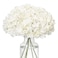 FLORRALIA Fake White Hydrangea Artificial Flowers Faux Silk Hydrangeas Flowers Heads with Stems Real Touch for Home Wedding Party Table Decor WhitePack of 10