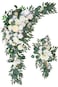 BASIMAN Arch Flowers Pack of 2 for Wedding Ceremony Arbor and Reception Backdrop Decoration Wedding Welcome Signs Floral Birthday Party Decoration