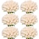 Jexine 50 Pcs Artificial Rose Flower Bulk Realistic Silk Fake Roses with Long Stem Plastic Artificial Flower Bouquet Real Looking for Home Wedding Centerpieces Party DecorationBeige Champagne