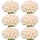 Jexine 50 Pcs Artificial Rose Flower Bulk Realistic Silk Fake Roses with Long Stem Plastic Artificial Flower Bouquet Real Looking for Home Wedding Centerpieces Party DecorationBeige Champagne