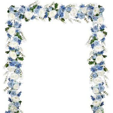 Lvydec 2 Pack Artificial Peony Flower Garland 6ft Silk Peony Red Flower Garland Arch Flower Vine for Wedding Party Table DecorationBlue and White