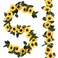 Beferr Sunflower Garlands Decor2 Pack 75ftPcs Artificial Sunflower Vines Silk Hanging Flowers with Green Leaves for Wedding Birthday Party Home Wall Decorations