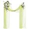 Ling's moment Lings moment Wedding Arch Flowers Kit Pack of 4 2pcs Hanging Artificial Flower Arrangements 2pcs Chiffon Drapes Spring Ceremony Reception Fake Rose Arbor Backdrop Floral Outdoor Decor Wh