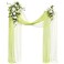Ling's moment Lings moment Wedding Arch Flowers Kit Pack of 4 2pcs Hanging Artificial Flower Arrangements 2pcs Chiffon Drapes Spring Ceremony Reception Fake Rose Arbor Backdrop Floral Outdoor Decor Wh