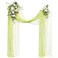 Ling's moment Lings moment Wedding Arch Flowers Kit Pack of 4 2pcs Hanging Artificial Flower Arrangements 2pcs Chiffon Drapes Spring Ceremony Reception Fake Rose Arbor Backdrop Floral Outdoor Decor Wh