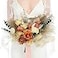 Rinlong 157 Wide Fall Wedding Bouquets for Bride Burnt Orange Dried Flowers Pampas Bridal Bouquet for Wedding Boho Terracotta Bouquets