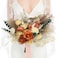 Rinlong 157 Wide Fall Wedding Bouquets for Bride Burnt Orange Dried Flowers Pampas Bridal Bouquet for Wedding Boho Terracotta Bouquets