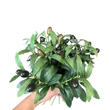 DODXIAOBEUL 12 Pcs Faux Olive Branches for Vase 114 Fake Plant Olive Tree Branches Artificial Greenery Decorfor Home Weddings Party Decor Vase Floral Arrangement