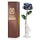 Sinvitron Gold Dipped Infinity Rose Forever Flower Decor Resin Preserved Real Rose Birthday Gift for Women Anniversary Present for Mom Deep Blue