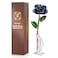 Sinvitron Gold Dipped Infinity Rose Forever Flower Decor Resin Preserved Real Rose Birthday Gift for Women Anniversary Present for Mom Deep Blue