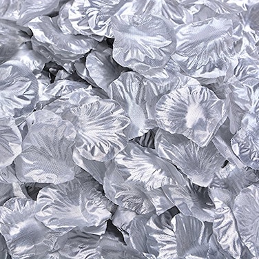 Simple polymer 1000 Pcs Silk Rose Petals Fake Petals for Wedding Decoration Festive Supplies Silver