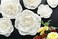 Letjolt White Paper Flowers Decorations for Wall Set 6