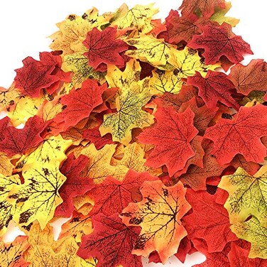 CODE FLORIST 200 Pcs Fall Artificial Maple Leaves for ThanksgivingWeddings DecorationsFestival Events