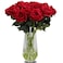 Bringsine Artificial Velvet Flowers Realistic Roses Bouquet with Long Stem for Home Wedding Decoration PartyRed