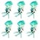 ChezMax Calla Lily Blue Boutonniere Handmade Silk Flower with Ribbon Corsage for Bride Groom Wedding Party 6 Packs