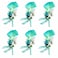 ChezMax Calla Lily Blue Boutonniere Handmade Silk Flower with Ribbon Corsage for Bride Groom Wedding Party 6 Packs