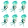 ChezMax Calla Lily Blue Boutonniere Handmade Silk Flower with Ribbon Corsage for Bride Groom Wedding Party 6 Packs