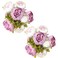 Fule 2 Pack Large Artificial Peony Silk Flower Bouquets Arrangement Wedding Centerpieces Light Purple